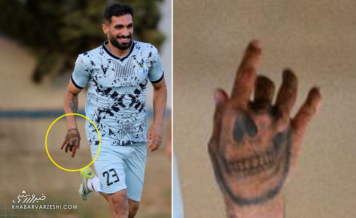 تتو ترسناک بازیکن استقلال جنجالی شد