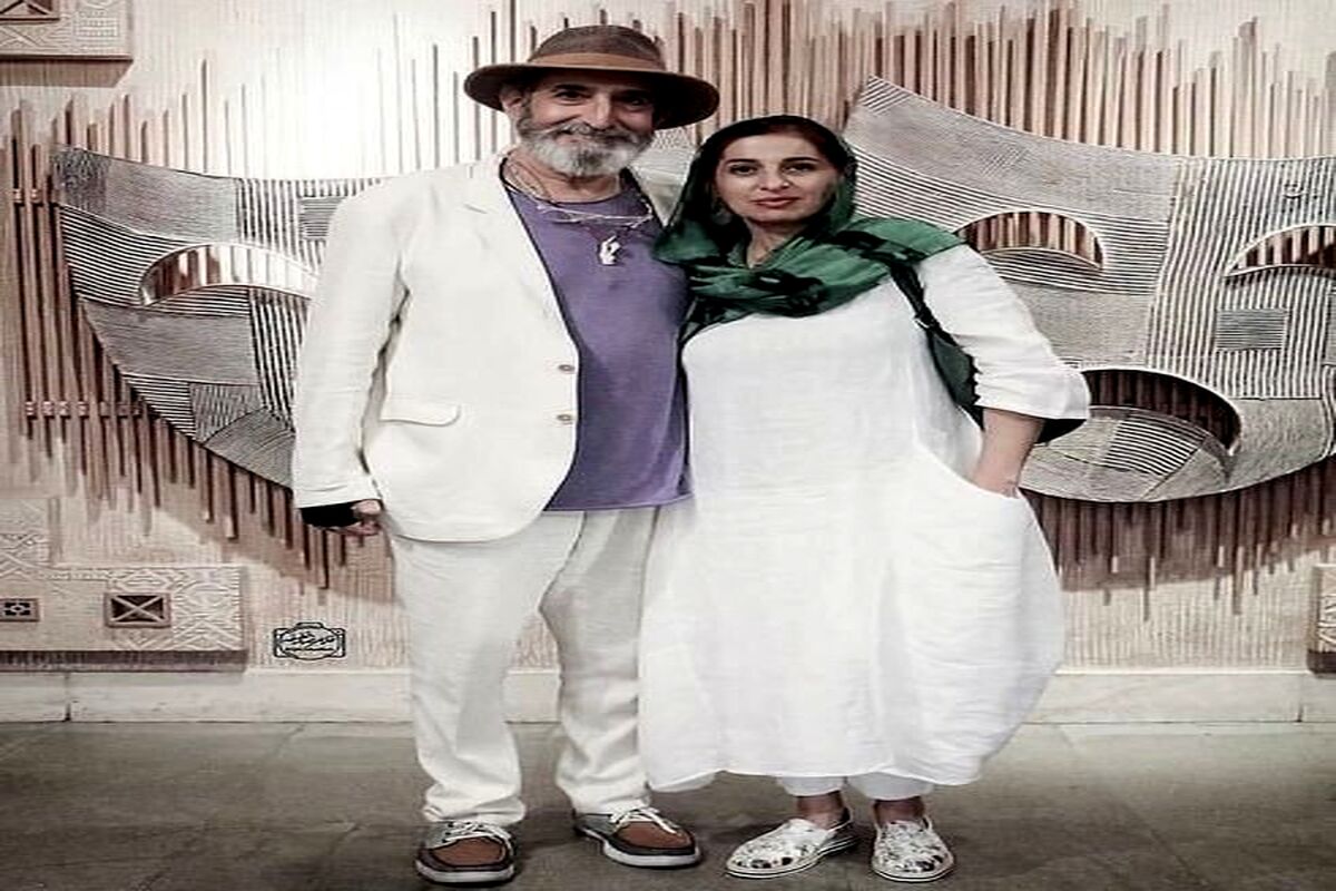 بوسه عاشقانه فرهاد آئیش بر سر همسرش مائده طهماسبی/ عکس