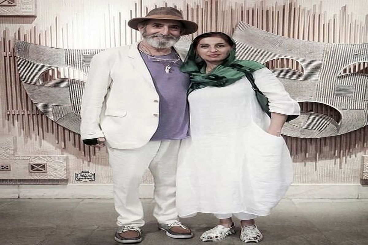 بوسه عاشقانه فرهاد آئیش بر سر همسرش مائده طهماسبی/ عکس
