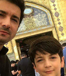  نجم الدین شریعتی و پسرش در کربلا/ عکس