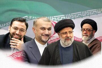عکسی از همنشینی سیدحسن خمینی وچهره های نظامی کشوردر مراسم تشییع پیکر 8 شهید خدمت