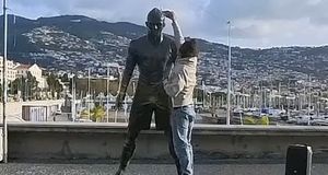 مردی که مجمسه رونالدو را آتش زد دستگیر شد