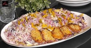  طرز تهیه آلبالو پلو مجلسی با مرغ ریش‌ریش