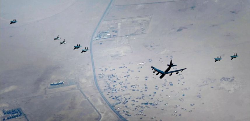 حضور جنجالی بمب افکن فوق مدرن آمریکایی در منطقه