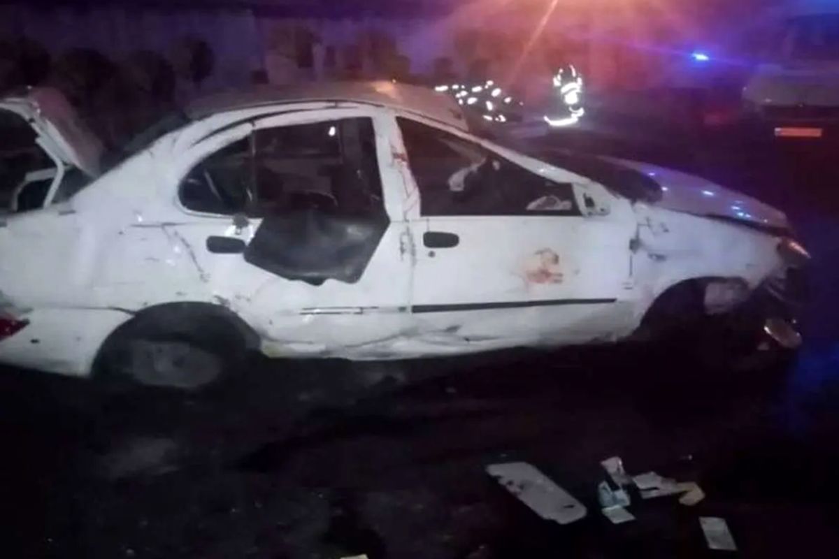 پرت شدن راننده تیبا به بیرون در بزرگراه چمران